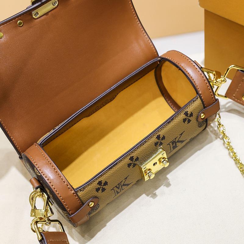 Small Bag Cylinder Bag New Spring Women's Bag Fashion Chain Printed Pillow Bag Versatile Shoulder Messenger Bag