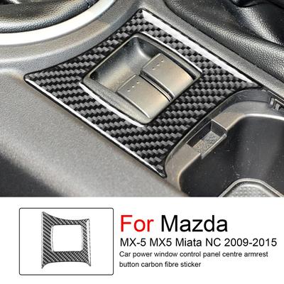 Pro Mazda MX-5 MX5 Miata NC 2009-2015 Auto Panel ovládání elektrických oken Středová loketní opěrka Tlačítko Nálepka z uhlíkových vláken Auto Příslušenství
