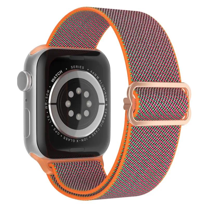 Elastyczny Nylonowy Pasek do Apple Watch ultra 2 49mm Seria 9/8/7 41mm 45mm38/42-40mm/44mm Boho Bransoletka iWatch 6 5 4 3 Se Pasek