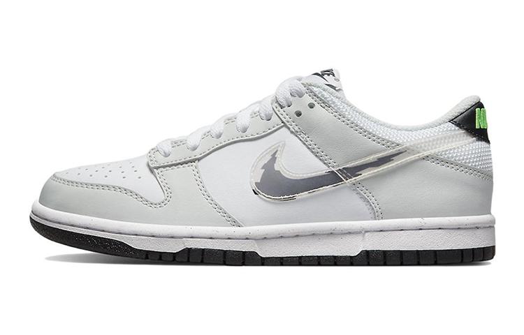 Nike Dunk Low Glitch Swoosh White Grey GS DV3033-001 38