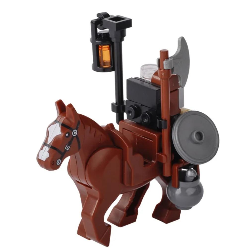 MOC Animal Building Block Accessories Set Crow Parrot Peacock Eagle Flamingo Transport Horse Ox Cart Gift Brick Model Toy K001