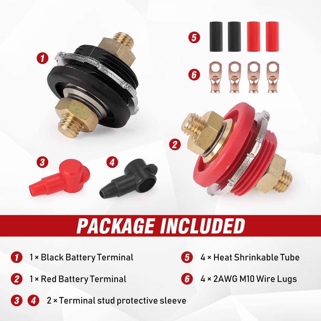3/8 Gewinde Fernbatterie Stromverteiler 300A 24V Polklemmen-Set Verbinder Schwerlast für Auto Camping Wohnmobil LKW Boot Stromkreis Werkzeug