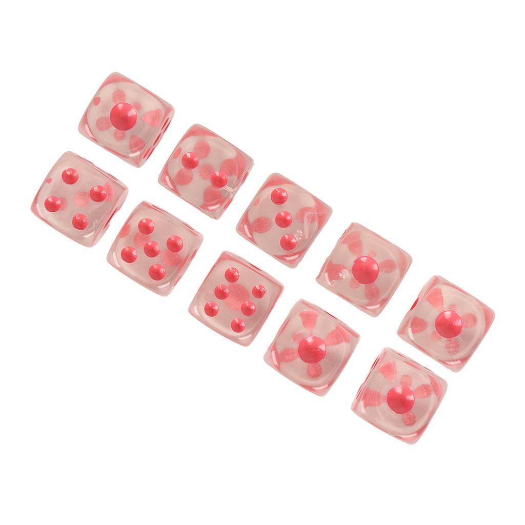 20pcs Dice Set 6 Sided Transparent Dices Rounded Corner Dice for Board Games and Teaching Math