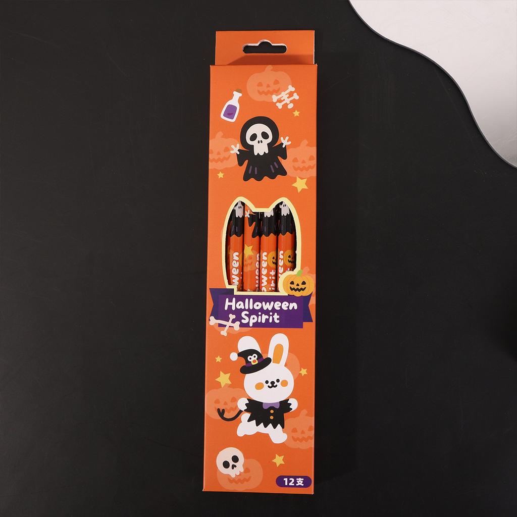 12Pcs/Set Halloween Themed Pencils For Kids Birthday Halloween Party Gift Cartoon Pumpkin Ghost Pencil For School Rewards