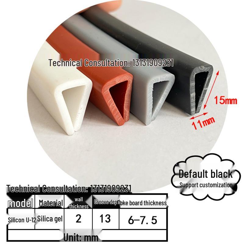 High-Temp Resistant Silicone U-Shaped Edge Seal Strip for Fiberglass Panel - Dustproof & Anti-Collision.