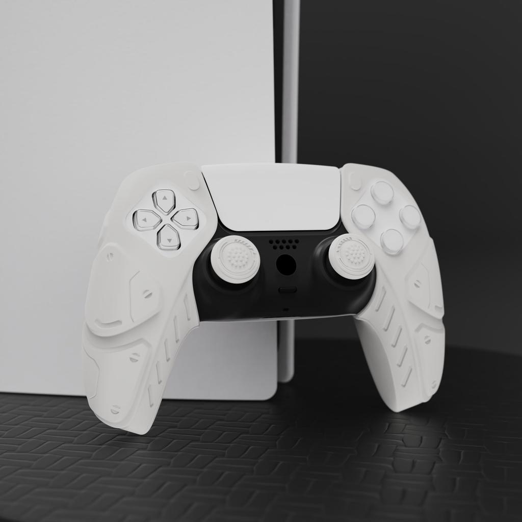 Husă compatibilă cu carcasa PlayVital ps5 compatibilă doar cu grip ergonomic moale din silicon pentru controller cu capac pentru joystick compatibil cu ps5 poate fi