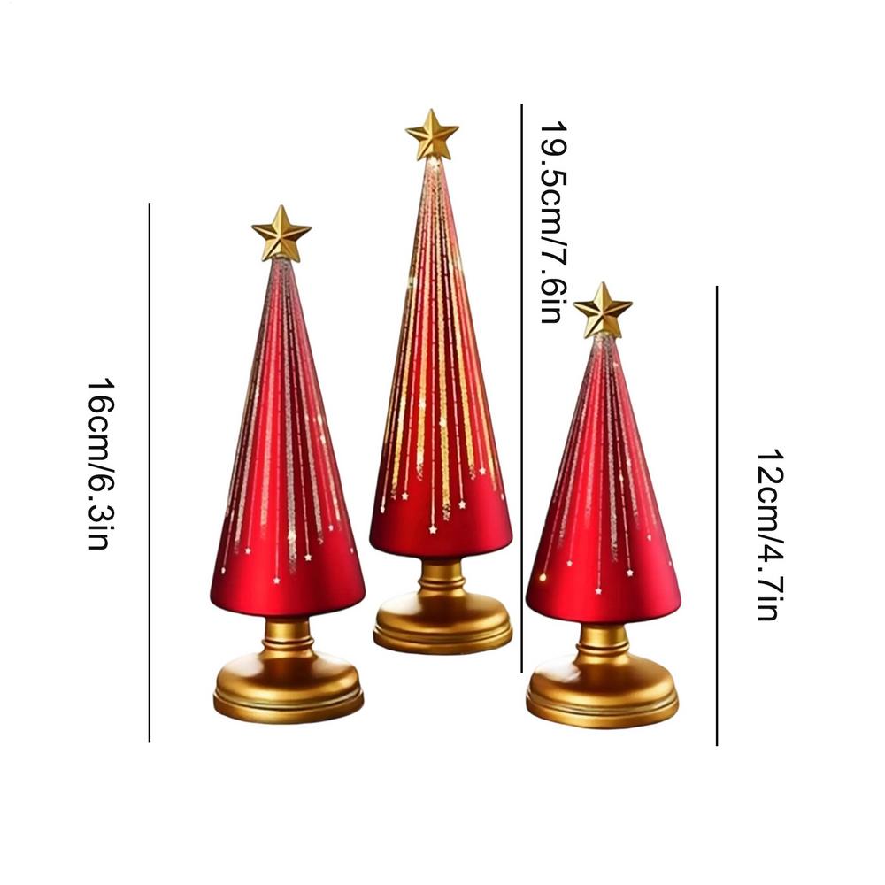 3pcs Table Christmas Tree Decorations Christmas Ornament Artificial Resin Star Topper Tree Figurine for Home Room Winter decors