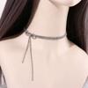 For Girls Geometric Tassel Chain Bow Woman Clavicle Choker Neck Jewelry Crystal Korean Necklace