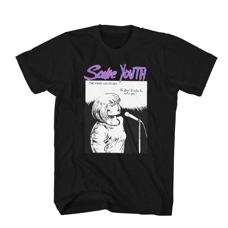 Summer Sonic Youth Band Retro Rock and Roll TShirt Short Sleeve Shirt
