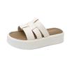 Leather platform slippers women can wear with skirts, sandals, beach one-word cool slippers in summer
