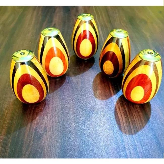 Eiförmiges Messing- und Holz-Kaleidoskop Handgefertigtes Geschenk Premium-Kaleidoskop