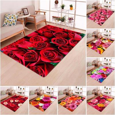Girls Room Mat Household Door Mat Rose Rug Multicolor Pink Red Wedding Blanket Non-slip Living Room Rug