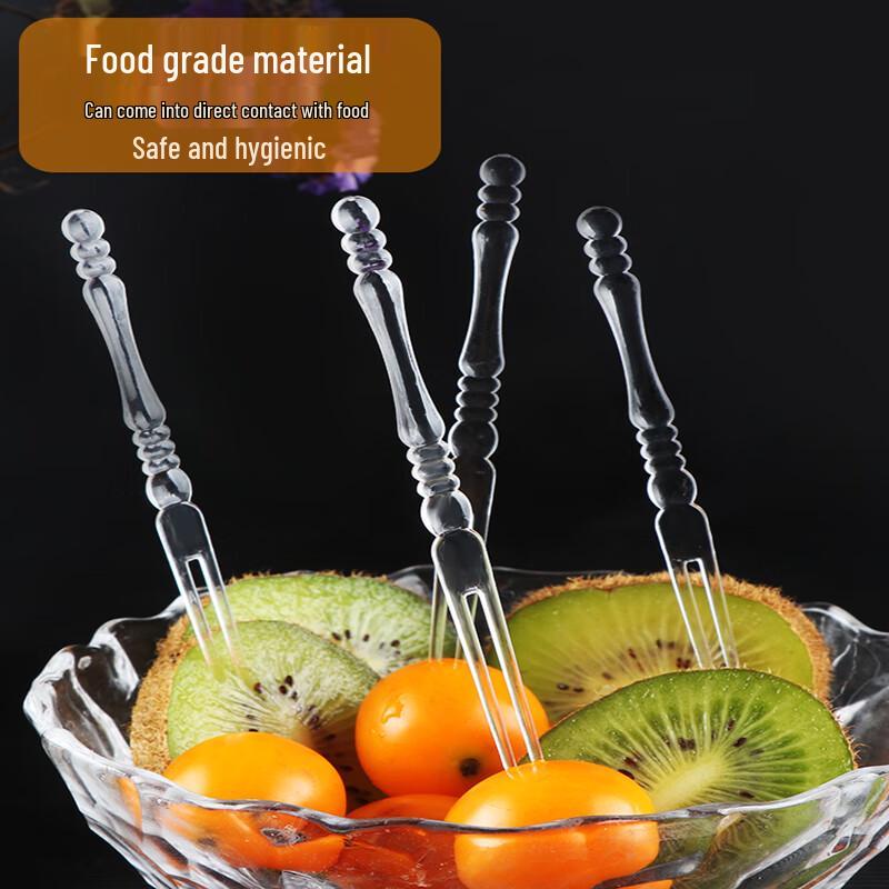 Disposable Individually Wrapped Transparent Plastic Fruit Picks & Cake Forks