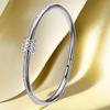 European & American Titanium Steel Hollow Electroplated Bangle with Diamonds - Versatile Stainless Steel Women's Fashion Jewelry