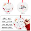 1 Ceramic Heart Christmas Pendant, DIY Christmas Tree Decoration Hanging, Can DIY Write Names, Christmas Gifts