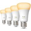 Pack de 4 ampoules LED connectées A60 - PHILIPS HUE - Lumiere blanche chaude - Culot E27 - 6W - 1000-2000k - 810 lumens