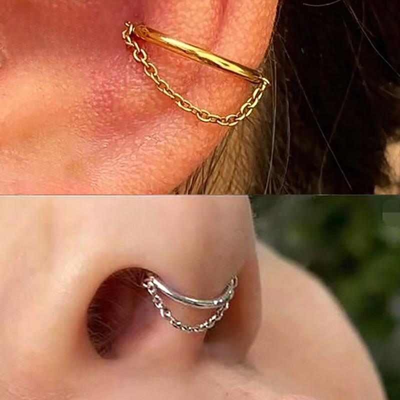 F136 Titan Piercing Septum Zirkon Ohr Tragus Knorpel Nasenringe Daith Helix Ring Clicker Schmuck für Damen Mädchen Geschenk
