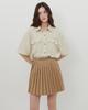 Eoboneoseu Logo Print Pleated Skirt [Beige]