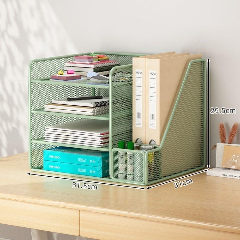 Multi-functional Desk File Organizer Space-saving Multi-layer Bookshelf Office Use