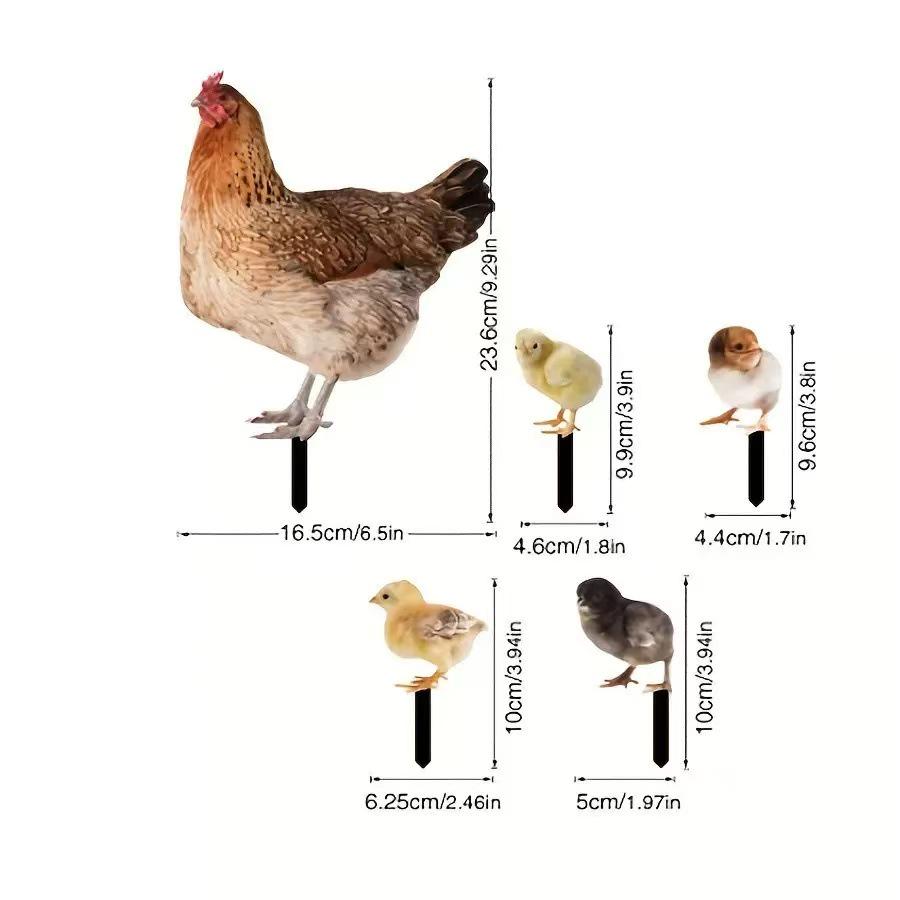 3D Rooster Acrylic Mirror Yard Art: Creative Outdoor Garden Decoration