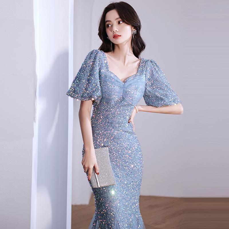 Evening Dress Women's 1011 New Celebrity Banquet Elegant Temperament Fishtail Annual Meeting Host Dignified Atmosphere Dress
