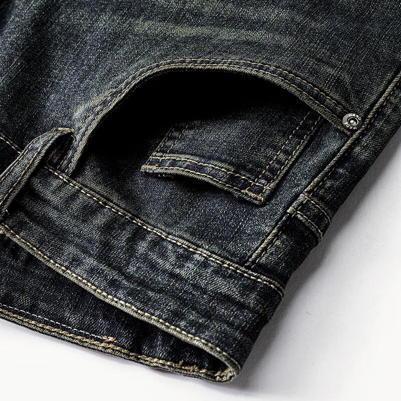 JOW Men's Cotton Stretch Business Casual Straight-Leg Jeans