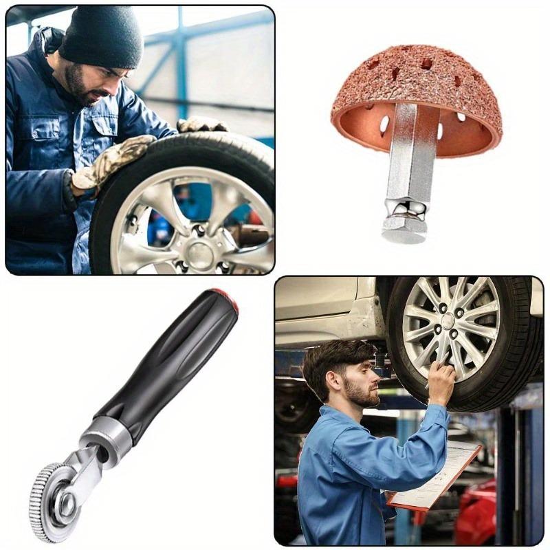 Tire Repair Patch Tools Kit Tire Patch Roller with Tire Wheel Repair Grinding Head Buffing Wheel for Air Tire Buffer