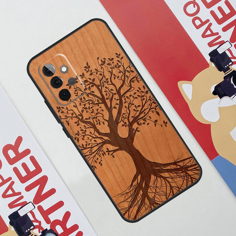Tree Rose Skull Cactus Wood Case For Samsung Galaxy A52 A32 A12 A56 A36 A16 A13 A23 A33 A53 A54 A34 A14 A15 A35 A55 A17