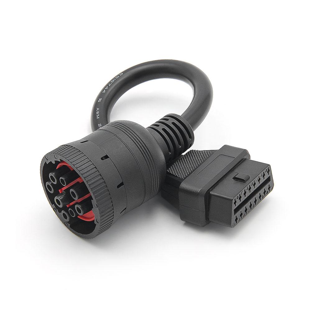 9 Pin To 16 Pin Truck Line Cable J1939 9 Pin To OBDII/OBD2 Male Female Diagnosctic Tool Connector for DEUTSCH Cummins Deutsch
