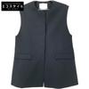 UNITED ARROWS 1522-144-5420 Black Collarless Vest Bottoms 38 blackUsed