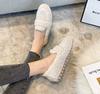 Fashion 2024 new women's winter warm outdoor shoes plush design british style white snow boots Ladies' casual flats Large size 41-43