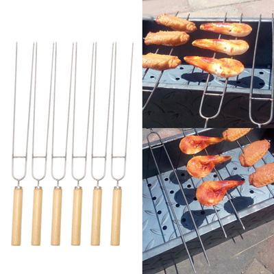 2 St/ück//Set Teppanyaki Long Meat Gabel Edelstahl Steak Barbecue Big Metal Gabel Barbecue Tools