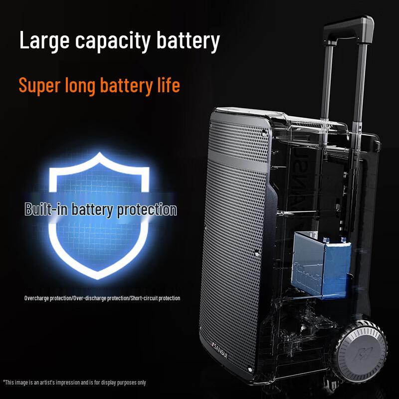 SANSUI Portable Outdoor KTV Trolley Speaker