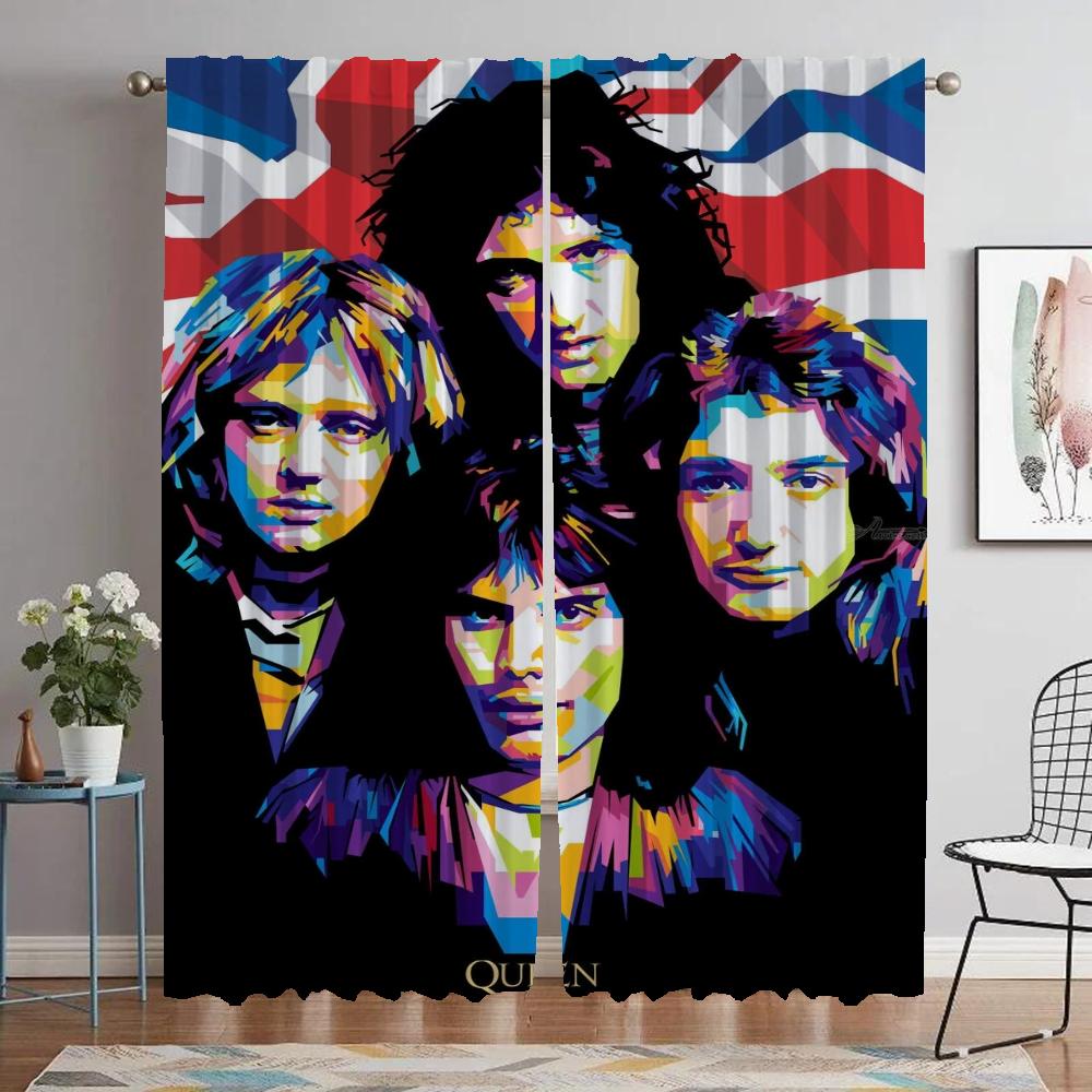 Queen Window Curtain for Room 2 Panel Shades Modern Living Room Curtains Halloween Decoration Tulle for Bedroom Partition Camera