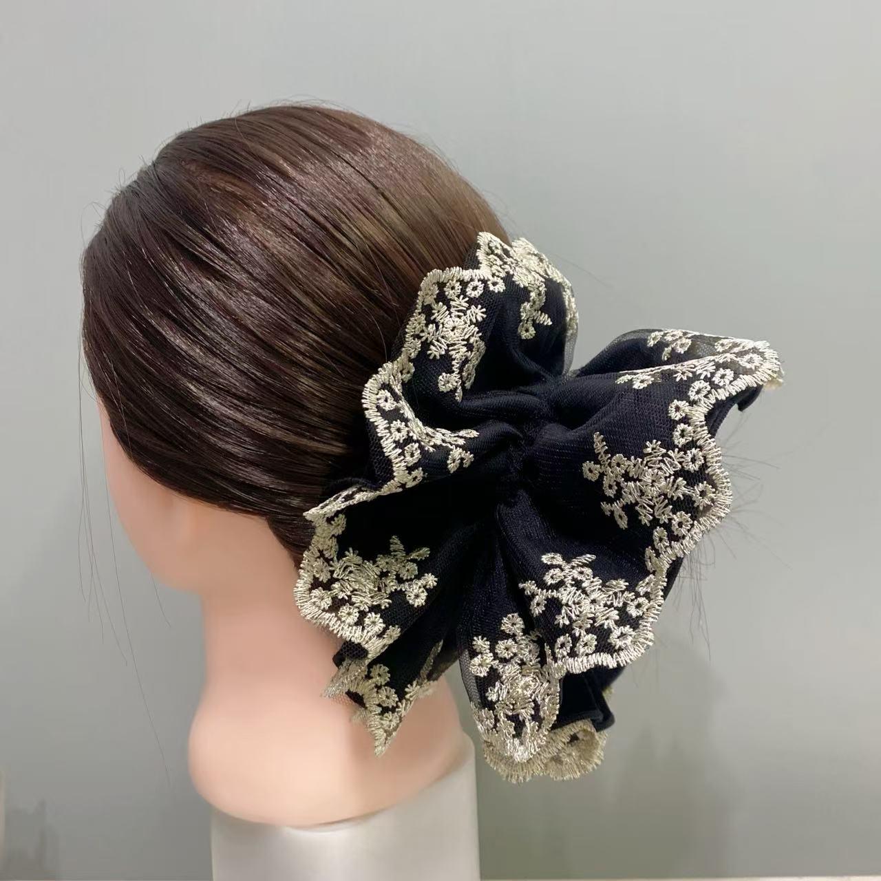 

Осень/Зима Бархатное кружево вышивка резинка для волос - Корейский ретро аксессуар для волос высокого класса