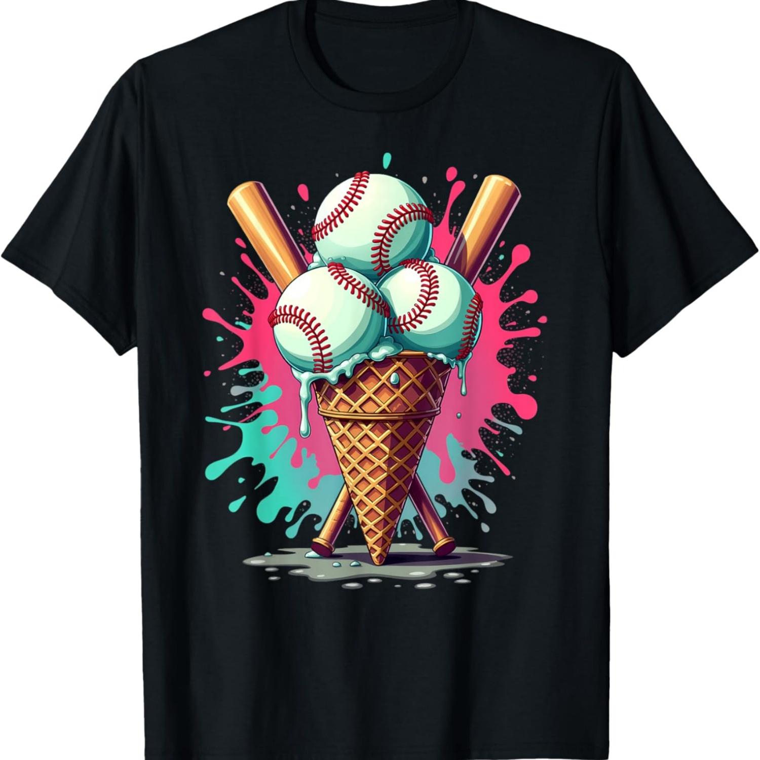 

Бейсбол Мороженое Акварель Любитель спорта Рожок мороженого Футболка XXXXXL чёрный