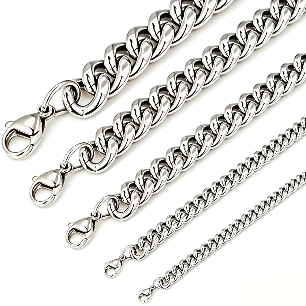 Titanium Steel Cuban Chain Necklace - Men's Bold Stainless Steel Jewelry Accessory