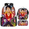 Animation ONE PIECE schoolbag three-piece play peripheral backpack large capacity middle school student outdoor campus computer bag