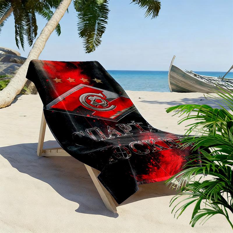 Spartak Moskau Print Strandtuch, Großes Weiches Schnelltrocknendes Handtuch für Strand Camping Schwimmen