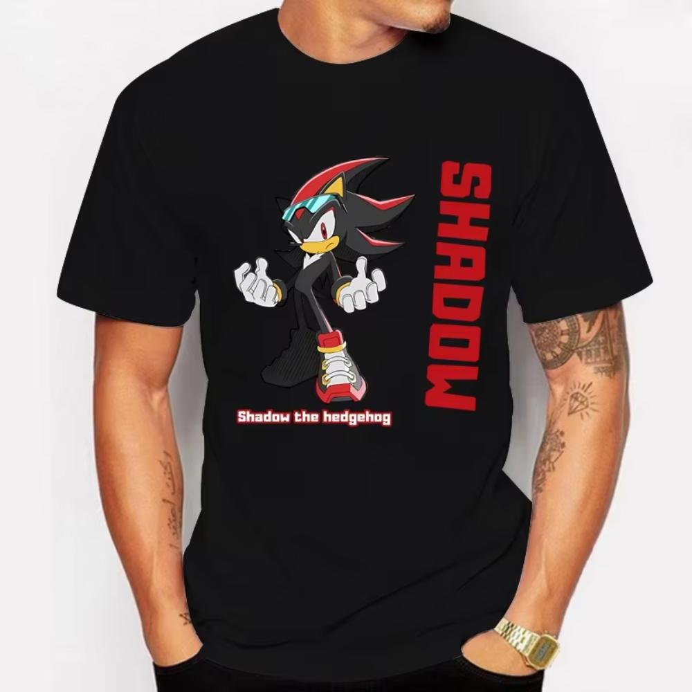 Sonics Vuxen Bomulls-t-shirt Sommarmode Tryckt Topp Man Kvinna Anime Söt Klädsel Kortärmad Klädsel Shadow The Hedgehog T-shirt