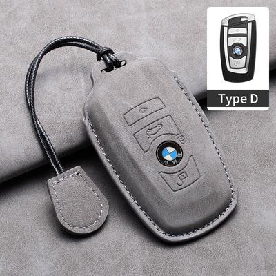 Suede Leather Car Smart Key Case Fob Cover Shell For BMW 1 2 3 4 5 6 7 Series X1 X3 X4 F10 F07 F20 Z10 X5 X6 F36 F25 F26 F30 F34