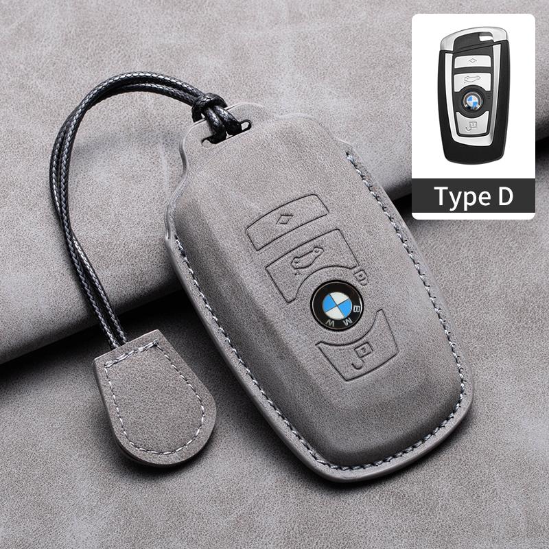 Suede Leather Car Smart Key Case Fob Cover Shell for BMW 1 2 3 4 5 6 7 Series X1 X3 X4 F10 F07 F20 Z10 X5 X6 F36 F25 F26 F30 F34