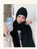 Cozy Wool Scarf & Beanie Set: Winter Warm, Windproof, Solid Color, Unisex Knit for Couples & Students