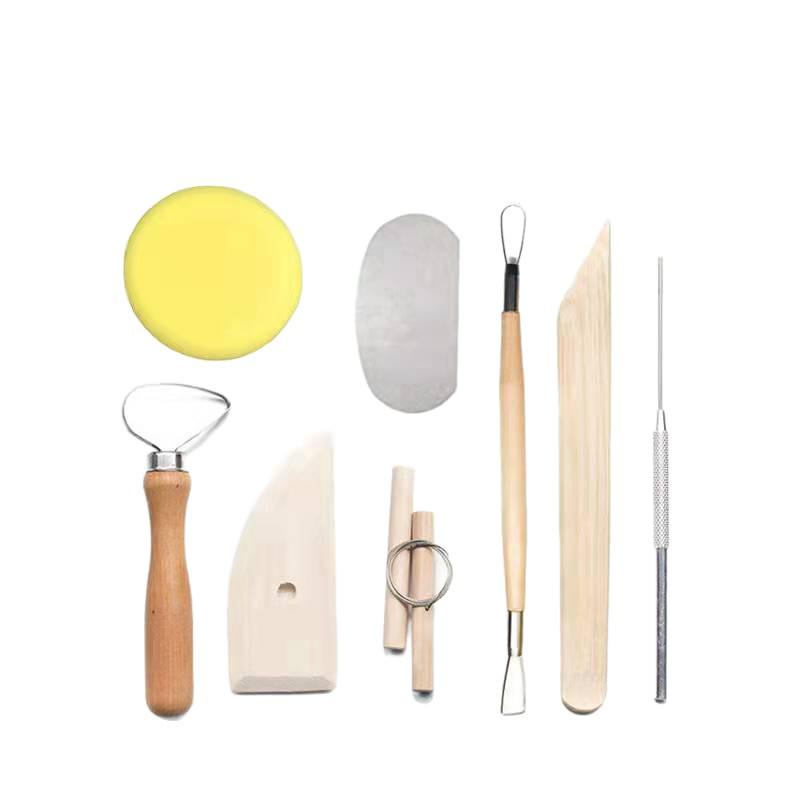 7-Piece Yellow Clay Sculpture Tool Set: Lightweight Pottery and Trimming Knives