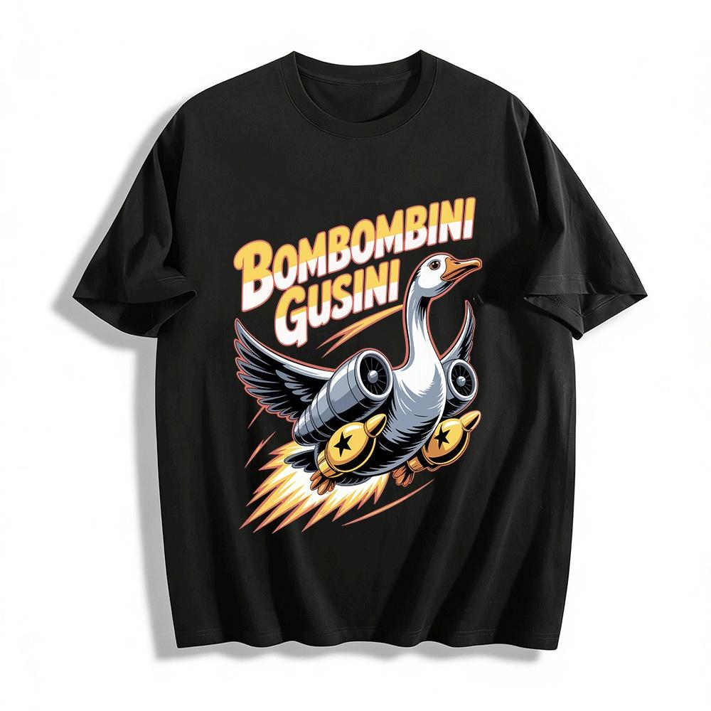 Bombombini Gusini Turbo Bomb Goose Graphic Casual Tee Pure cotton T-shirt XXS