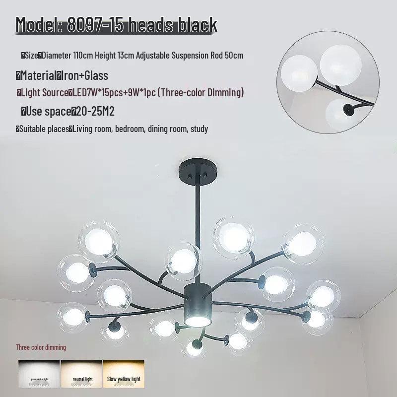 2025 Nordic Minimalist Chandelier: Modern Molecule Design for Living Room, Bedroom & Restaurant