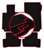 Velour Floor Mats with Red Edge For: Mercedes C W204 Sedan, Station Wagon, Coupe (2007-2014)