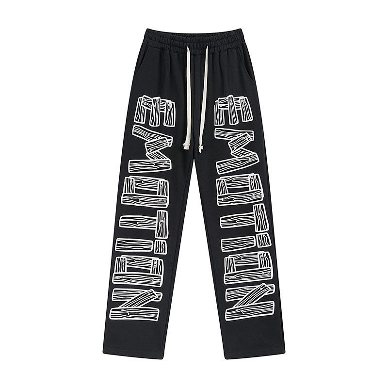 Unisex Rhinestone Zipper Hooded Cardigan & Sweatpants Set with Letter Print.