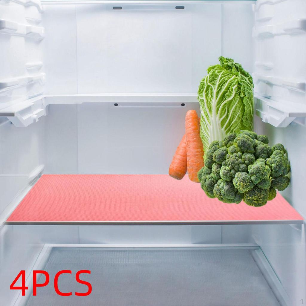 Lot de 4 Tapis de Réfrigérateur Accessoires Gadgets de Cuisine avec Coussinets de Doublure Antidérapants