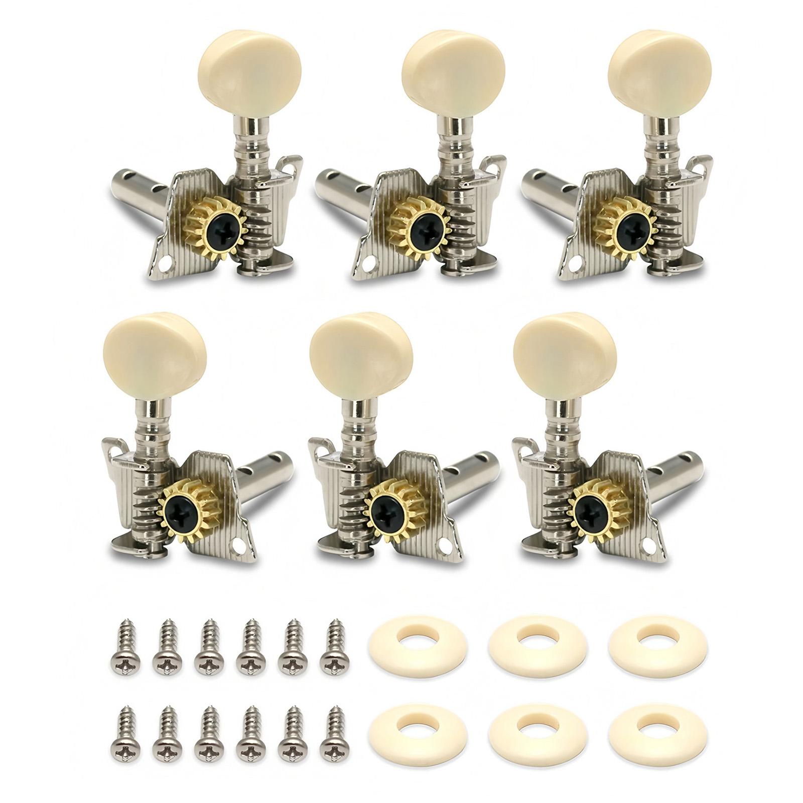 

6PCS Guitar Headstock Tuners Electric Guitar Tuning Keys Guitar Tailpiece Pegs Zinc Alloy Texture for Precise Tuning